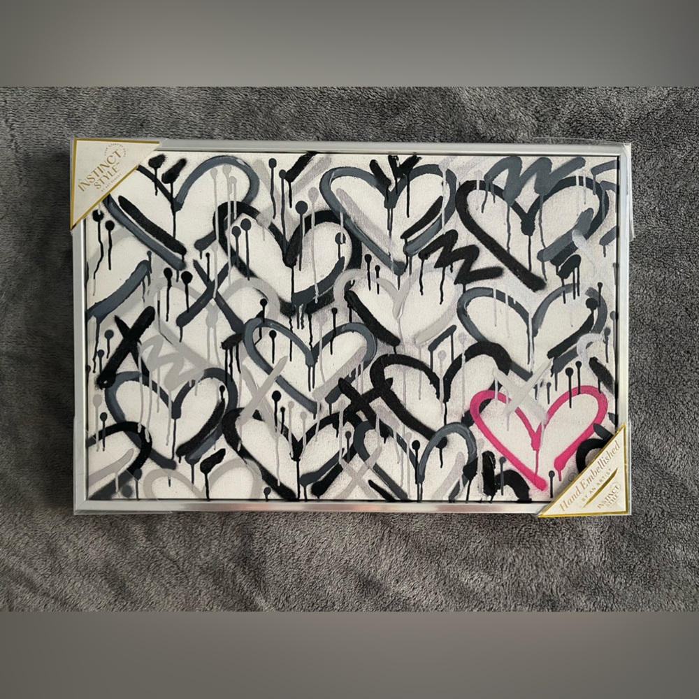 Corey Paige Designs Framed Hearts Grafitti Print - new!